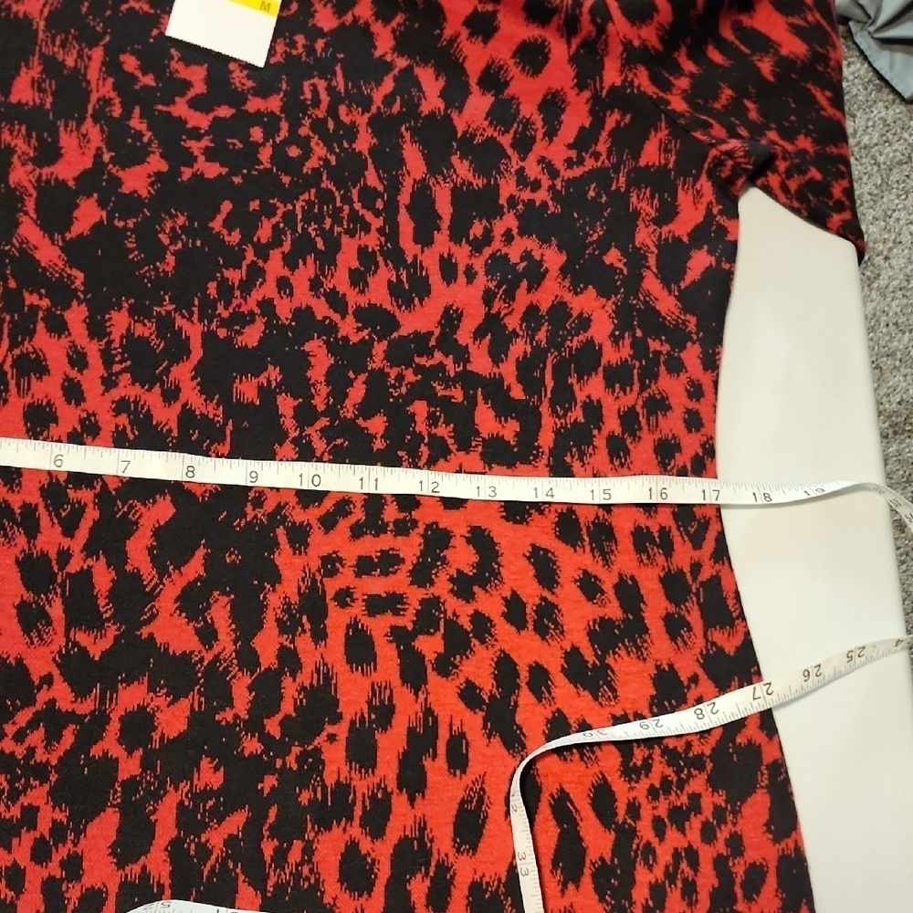 Michael Kors NWT Vibrant Red and Black Long Sleeve SEXY Dress - Picture 5 of 6